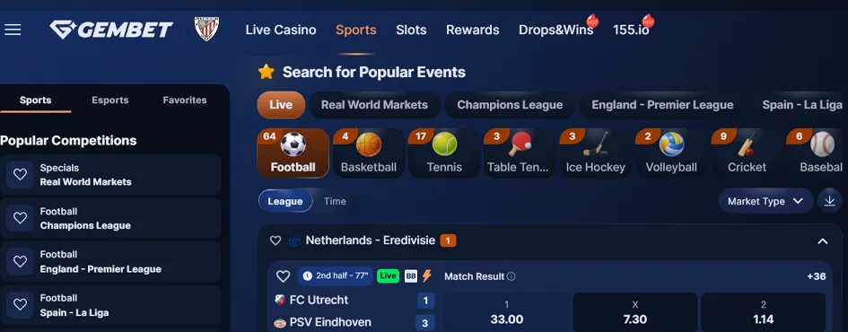 Sports Betting at GemBet